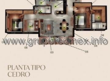 Departamento de 2 habitaciones, Querétaro · Departamento en Venta Mod Cedro, Lomas de Campanario Norte, La Ceiba, Queretaro