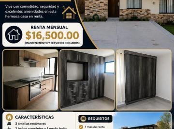 Casa en condominio de 3 habitaciones, El Marqués · Casa en Renta Capital Sur, Queretaro