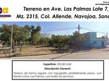 Terreno / Lote , Navojoa · Se Vende Terreno