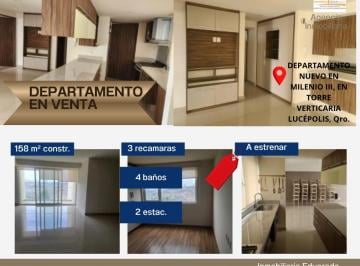 Departamento de 3 habitaciones, Querétaro · Venta Departamento Nuevo en Milenio III, Querétaro.