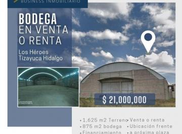 Bodega comercial , Tizayuca · Venta Bodega Frente a Futura Plaza Comercial en Los Heroes de Tizayuca Hgo.