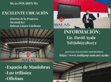 Bodega comercial , Mexicali · ️ Bodega en Renta ️ ️superficie 1150 m² ️entrega Inmediata $6.50 Dólares m²