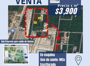 Terreno / Lote · 1000m² · Venta de Terreno en Esquina en Av Urano, Cancún