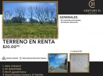 Terreno / Lote · 3826m² · Terreno en Renta en Ramos Arizpe