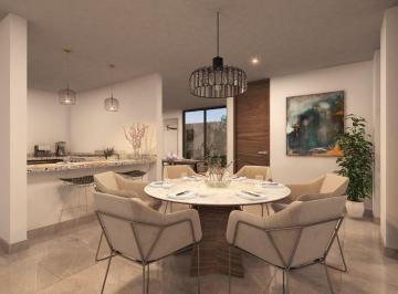 Sala, Comedor y Cocina · Casa en Venta con 4 Recámaras en Temozón Norte, Mérida