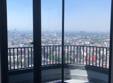 Balcon y vista · Moderno Depto con Vistas Espectaculares y Balcon Se Renta en Be Grand Reforma