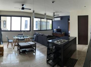 Sala, Comedor y Cocina · Departamento en Venta en Temozón Norte, Mérida