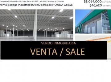 Local comercial · Se Vende o Renta Bodega Industrial en Apaseo El Grande Gto.