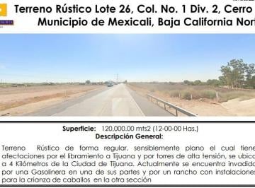 Terreno comercial , Mexicali · Se Vende Terreno Rustico