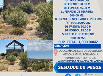 Terreno / Lote , Tecate · Terrenos en Venta en La Rumorosa, Municipio de Tecate B. C