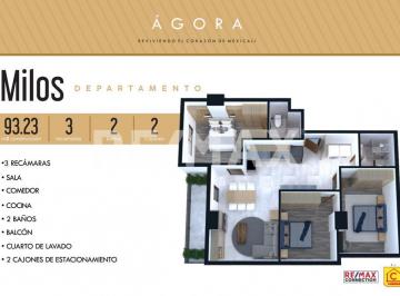 Departamento · 93m² · 3 Recámaras · 2 Estacionamientos · Departamento Milos en Preventa en Ágora High Life (Centro Civico) - (4)