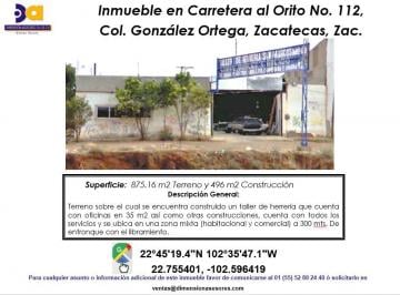 Terreno / Lote , Zacatecas · Se Vende Terreno con Construccion