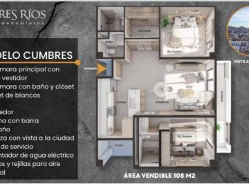 Departamento · 108m² · 2 Recámaras · 1 Estacionamiento · Departamento en Venta Lomas Altas
