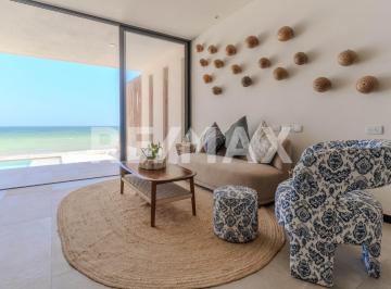 Departamento · 197m² · 3 Recámaras · 2 Estacionamientos · Lujosa Villa Frente Al Mar de Telchac Puerto con 3 Habitaciones - Azul - - (4)