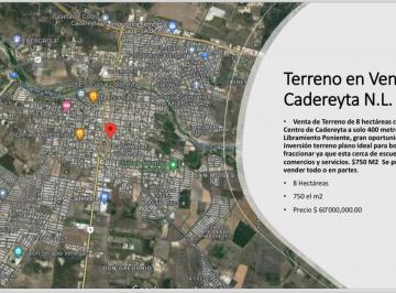 Terreno / Lote , Cadereyta Jiménez · Venta de Terreno Centro Cadereya Nuevo León