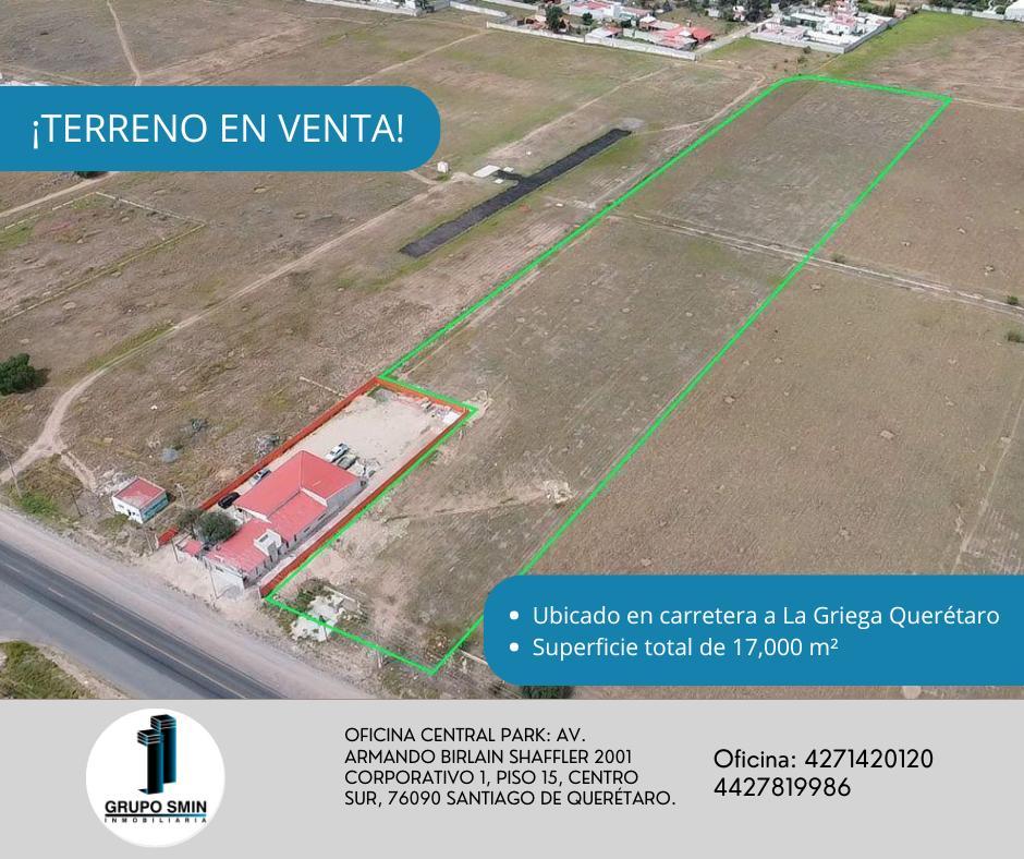 Land for Sale, 17,000 m&sup2;, Road to La Griega, Querétaro