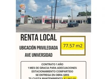 Local comercial · Local en Renta en Av Universidad, Tampico, Tamps.