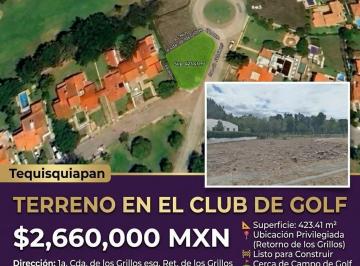 Terreno / Lote · 423m² · Magnífico Terreno en Fracc. Club de Golf Tequisquiapan, Grillos 28, Sup. 423.41 m²