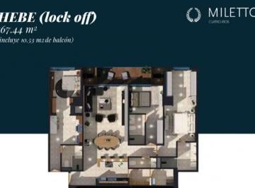 Departamento · 167m² · 3 Recámaras · 2 Estacionamientos · Departamento en Venta en Torre Miletto Modelo Hebe D8