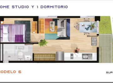Departamento de 1 habitación, Benito Juárez · Suite en Venta