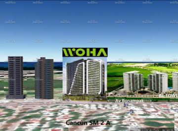 Departamento · 116m² · 2 Recámaras · 2 Estacionamientos · Departamento en Pre Venta 2 Recámaras a Estrenar, Puerto Cancún, Av Bonampak.