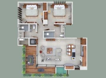 Departamento · 126m² · 2 Recámaras · Departamento en Aldea Zamá, Tulum