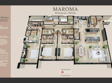 Departamento · 249m² · 4 Recámaras · 2 Estacionamientos · Modelo C en Maroma Residencial