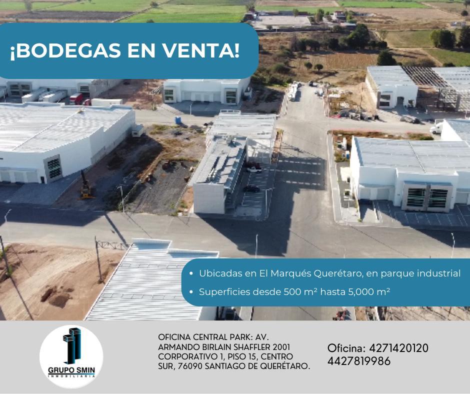 Warehouses for Sale Ranging from 500 m&sup2; to 5,000 m&sup2; in El Marqués, Querétaro