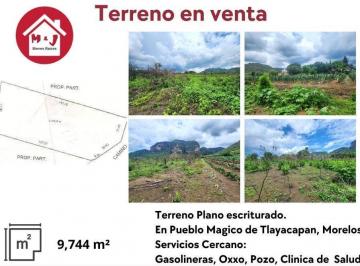 Terreno / Lote · 9744m² · Terreno Plano en Venta, con Vista a La Montaña, en Tlayacapan, Morelos.