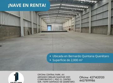 Nave industrial , Querétaro · Nave en Renta de 2,000 m² en Parque Industrial Pyme