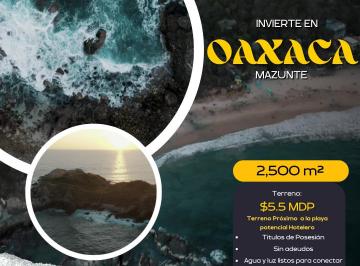 Terreno / Lote · 2500m² · Venta Terreno Mazunte $5.5 Mdp 2,500 m² Oaxaca