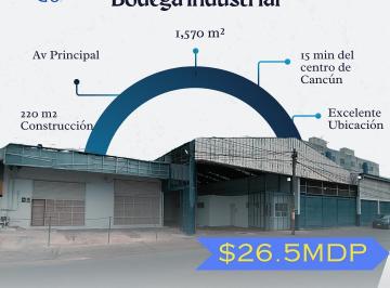 Bodega comercial · 220m² · 2 Estacionamientos · Bodega Industrial, Reg 101 Av, Puerto Juarez $26.5 Mdp