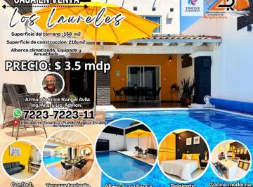 Casa de 3 habitaciones, Tonatico · Casa Los Laureles de un Solo Nivel, con Alberca Climatizada y Zona de Banca Húmeda y Amueblada.