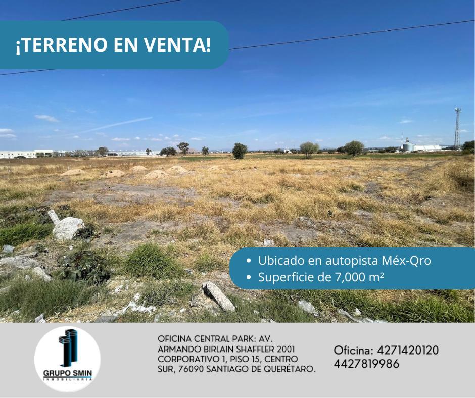 Commercial Land of 7,000 m&sup2; for Sale on Mexico-Querétaro Highway
