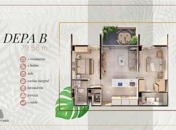 Departamento · 79m² · 2 Recámaras · 1 Estacionamiento · Departamento en Venta en Vallarta Mod B - 1 204