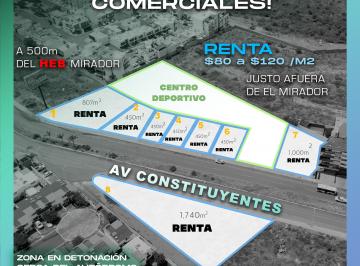 Terreno comercial , El Marqués · Renta de Terreno Lote Comercial Sobre Constituyentes Queretaro