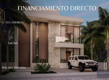 Villa · 420m² · 3 Recámaras · 2 Estacionamientos · Villa en Tulum Country Club con Campo de Golf Alberca Privada Gimnasio a Sólo 2 Minutos del Mar