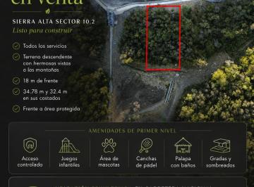 Exclusivo terreno en venta en Sierra Alta sector 10.2 listo para construir, cuen · Terreno Sierra Alta Sector 10.2