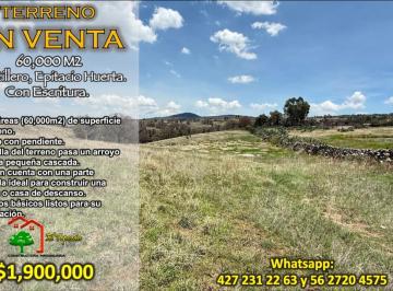 Terreno / Lote , Epitacio Huerta · El Astillero, Epitacio Huerta. Terreno de 6 Has en Venta con Servicios.