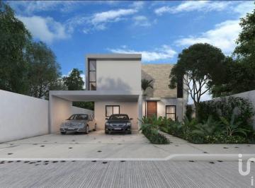 Casa · 225m² · 3 Recámaras · 2 Estacionamientos · Casa Nueva en Venta en Cholul Yucatán con Piscina y en Privada con Amenidades