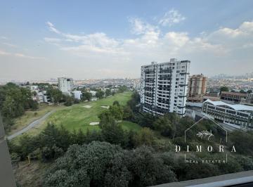 Departamento de 3 habitaciones, Huixquilucan · Departamento en Venta, Bosque Real. Terraza con Vista Al Campo de Golf