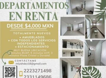 Departamento de 1 habitación, Puebla · Pequeños Departamentos en Renta