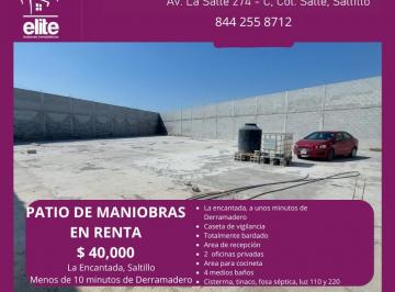 Terreno comercial , Saltillo · Renta de Patio Para Resguardo de Camiones o Logística Cerca de Derramadero.