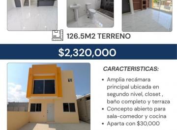Casa · 126m² · 3 Recámaras · 1 Estacionamiento · Casa en Venta en Col. Luna Luna, Ciudad Madero, Tamps.