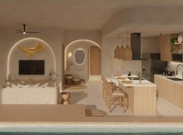 Departamento · 38m² · 1 Recámara · 1 Estacionamiento · En Venta Estudio en Tulum con Piscina Escultórica y Coworking