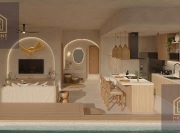 Departamento · 38m² · 1 Recámara · 1 Estacionamiento · En Venta Estudio en Tulum con Piscina Escultórica y Coworking