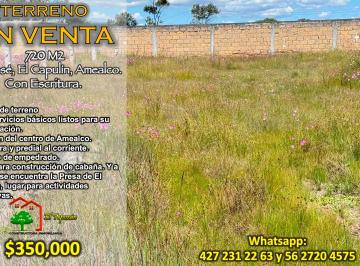 Terreno / Lote Venta  · San José El Capulín, Amealco. Lote Habitacional de 720 m² con Escritura y Servicios