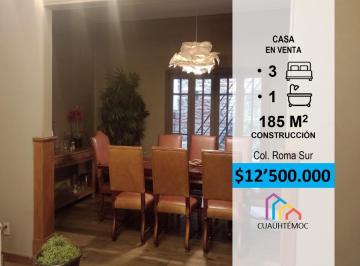 Casa · 185m² · 3 Recámaras · Venta de Casa en Roma Sur