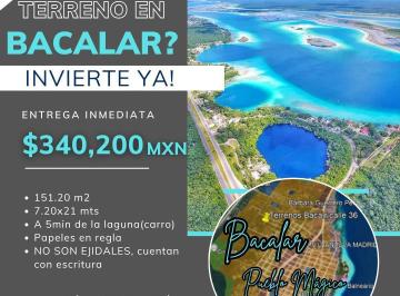 Terreno / Lote · 151m² · Terreno en Venta en Bacalar –