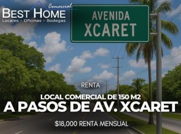 Local comercial · 150m² · 2 Estacionamientos · Se Renta Local Comercial De150 m² a Pasos Av Xcaret - Cancún